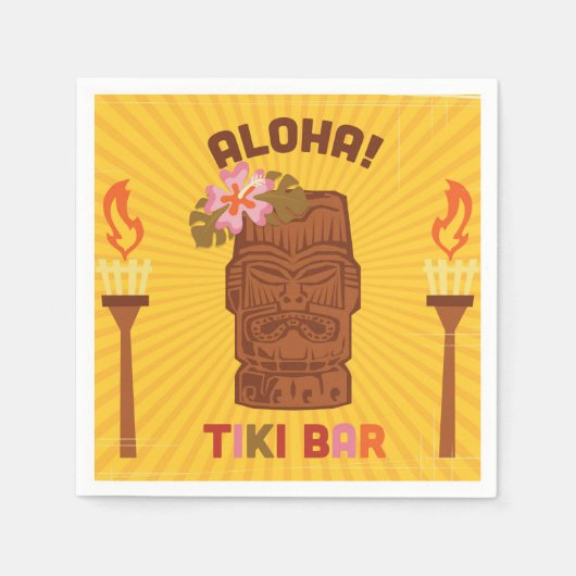Retro Style Aloha Tiki Bar Serviette (Vorderseite)