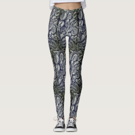 Retro Style Antique Glass Patches Leggings