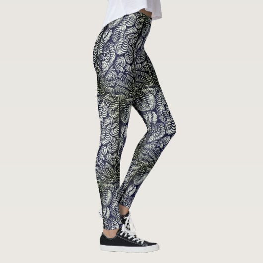 Retro Style Antique Glass Patches Leggings (Rechts)