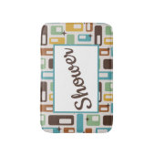 Retro-Style Atomic Capsules Pattern Customizable Badematte (Vorderseite Vertikal)