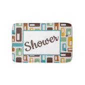 Retro-Style Atomic Capsules Pattern Customizable Badematte (Vorderseite)