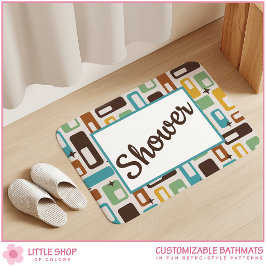 Retro-Style Atomic Capsules Pattern Customizable Badematte