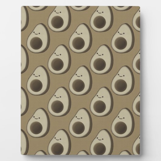 Retro-Style Avocado-Muster Fotoplatte (Vorderseite)