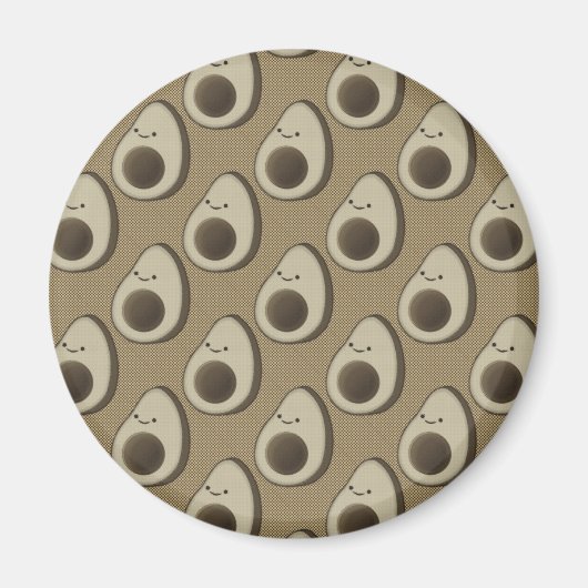 Retro-Style Avocado-Muster Magnet (Vorne)