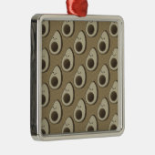 Retro-Style Avocado-Muster Ornament Aus Metall (Rechts)
