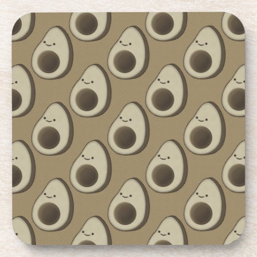 Retro-Style Avocado-Muster Untersetzer (Vorderseite)