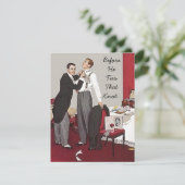 Retro Style Bachelor Party Ankündigung (Stehend Vorderseite)