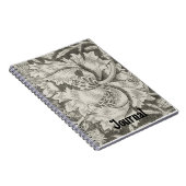 Retro Style Baroque Grau Floral Journal Notizblock (Rechte Seite)