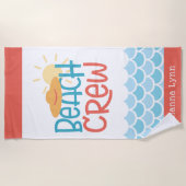 Retro Style Beach Crew Customizable Strandtuch (Vorderseite)