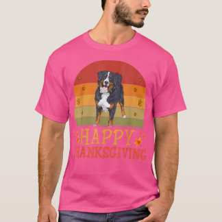 Retro Style Bernese Mountain Dog Lovers Thanksgivi T-Shirt