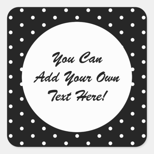 Retro Style Black and White Retro Polka Docks Quadratischer Aufkleber (Vorderseite)