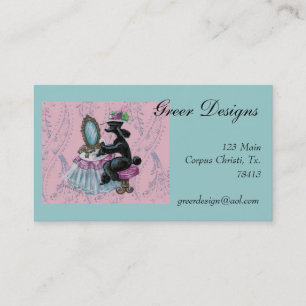 Retro Style Black Poodle Boudoir Business Cards Visitenkarte