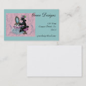 Retro Style Black Poodle Boudoir Business Cards Visitenkarte (Vorne/Hinten)
