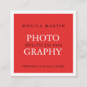 Retro Style Black Red Beruflich Quadratische Visitenkarte (Vorderseite)