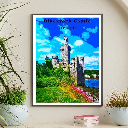Retro Style Blackrock Castle, Cork Irland Poster