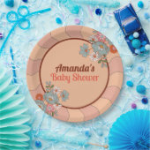 Retro Style Blume Baby Dusche Party Paper Teller (Party)
