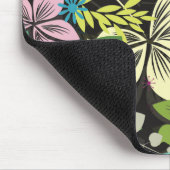 Retro Style Blume Design-Schwarz Hintergrund Mousepad (Ecke)