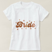 Retro Style Bride with Brown Flowers T-Shirt (Design vorne)