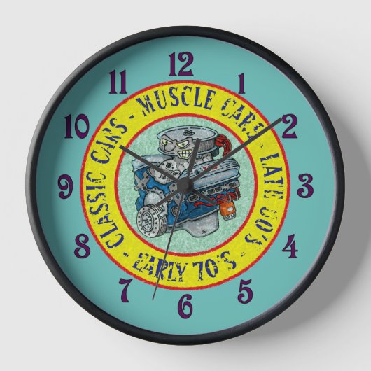 RETRO STYLE CAR MOTOR UHR (Vorderseite)