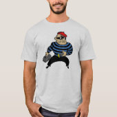 Retro-Style Cartoon Cat Burglar T-Shirt (Vorderseite)