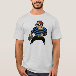 Retro-Style Cartoon Cat Burglar T-Shirt