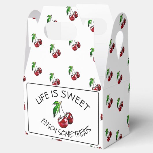 Retro Style Cherries Candy oder Cupcake Box Geschenkschachtel (Geöffnet)