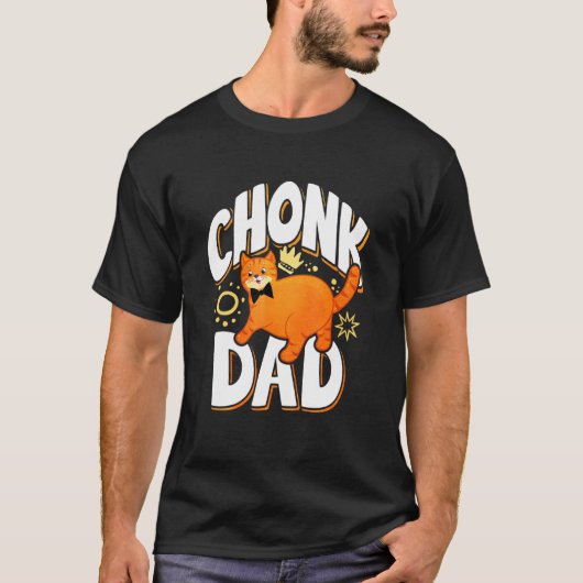 Retro Style Chonk Vater Cat T-Shirt (Vorderseite)