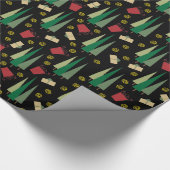 Retro Style Christmas Tree Muster Geschenkpapier (Ecke)