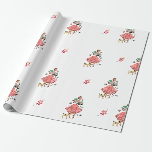Retro Style Christmas Wrap Geschenkpapier (Ungerollt)