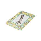 Retro-Style Circle Pattern Customizable Badematte (Schrägansicht)