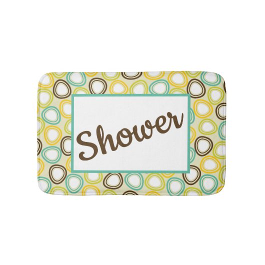 Retro-Style Circle Pattern Customizable Badematte (Vorderseite)
