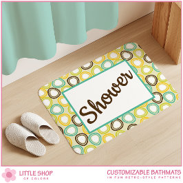 Retro-Style Circle Pattern Customizable Badematte