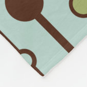 Retro Style Circles and Lines Aqua Tan Brown Fleecedecke (Ecke)