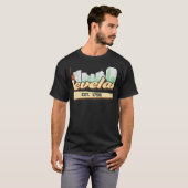 Retro Style Cleveland Ohio Lettering With Skyline T-Shirt (Vorne ganz)