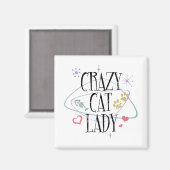 Retro Style Crazy Cat Lady Magnet (Vorderseite/Rückseite)
