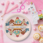 Retro Style Cupcakes Sweet Dessert 1. Geburtstag Pappteller (Party)