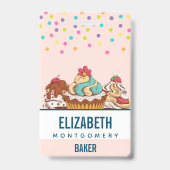 Retro Style Cupcakes Sweet Dessert Ausweis (Rückseite)