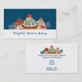 Retro Style Cupcakes Sweet Dessert Bäckerei Visitenkarte (Vorne/Hinten)