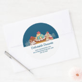 Retro Style Cupcakes Sweet Dessert Business Runder Aufkleber (Umschlag)