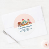 Retro Style Cupcakes Sweet Dessert Business Runder Aufkleber (Umschlag)