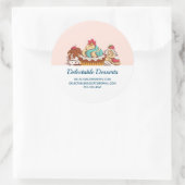 Retro Style Cupcakes Sweet Dessert Business Runder Aufkleber (Tasche)
