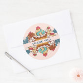 Retro Style Cupcakes Sweet Dessert Danke Runder Aufkleber (Umschlag)