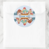 Retro Style Cupcakes Sweet Dessert Danke Runder Aufkleber (Tasche)