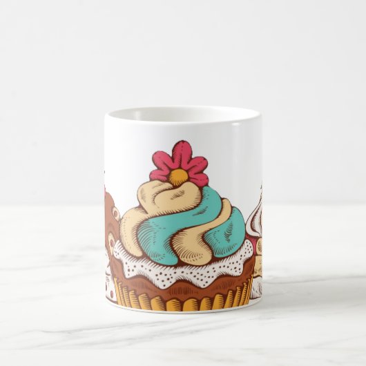 Retro Style Cupcakes Sweet Dessert Kaffeetasse (Mittel)