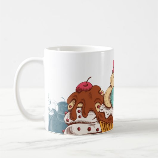 Retro Style Cupcakes Sweet Dessert Kaffeetasse (Links)