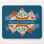Retro Style Cupcakes Sweet Dessert Mousepad (Vorne)