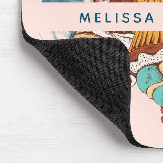 Retro Style Cupcakes Sweet Dessert Mousepad (Ecke)