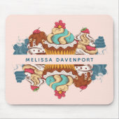 Retro Style Cupcakes Sweet Dessert Mousepad (Vorne)