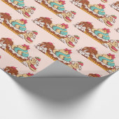 Retro Style Cupcakes Sweet Dessert Muster Geschenkpapier (Ecke)