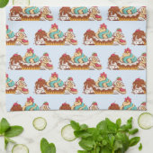 Retro Style Cupcakes Sweet Dessert Muster Geschirrtuch (Gefaltet)